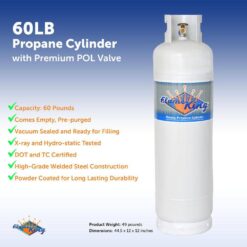 Flame King 60 lbs. Steel Propane Tank Liquid Propane Refillable Cylinder with POL Valve