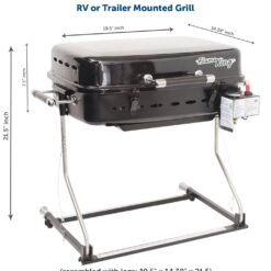Flame King RV Trailer Mounted Grill BBQ with Carry Bag