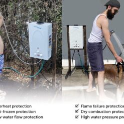 Flame King Tankless Outdoor Portable Camping Hot Shower Propane Gas 10L 2.64GPM Water Heater 68,000 BTU