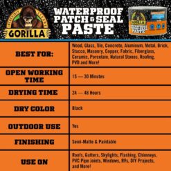 Gorilla 16 oz. Black Waterproof Patch and Seal Paste Black (6-Pack)