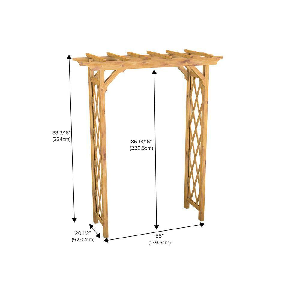 VITA 55"L x 21"W x 88"H Heartwood Cedar Arbor, Golden Brown, VA68897