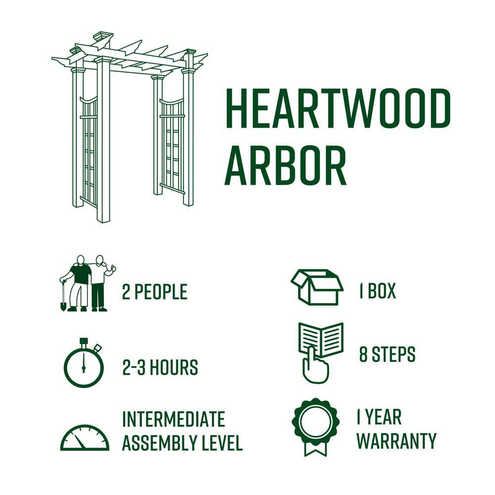 VITA 55"L x 21"W x 88"H Heartwood Cedar Arbor, Golden Brown, VA68897