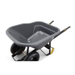 Gorilla 8 cu. ft. Dual-Wheel Wheelbarrow, Pro-Grade Poly Bucket, Steel Handles, Dual 16 in. Pneumatic Wheels, Easy-Dump Design