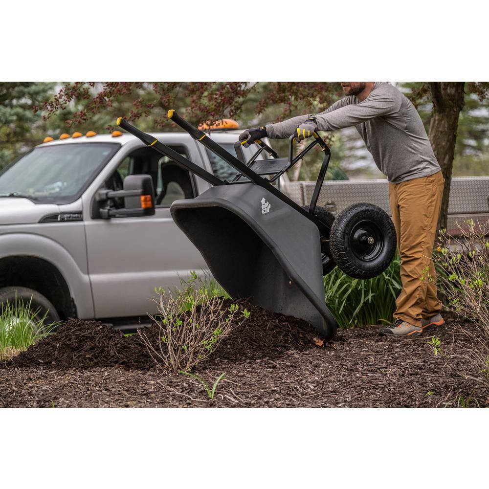 Gorilla 8 cu. ft. Dual-Wheel Wheelbarrow, Pro-Grade Poly Bucket, Steel Handles, Dual 16 in. Pneumatic Wheels, Easy-Dump Design
