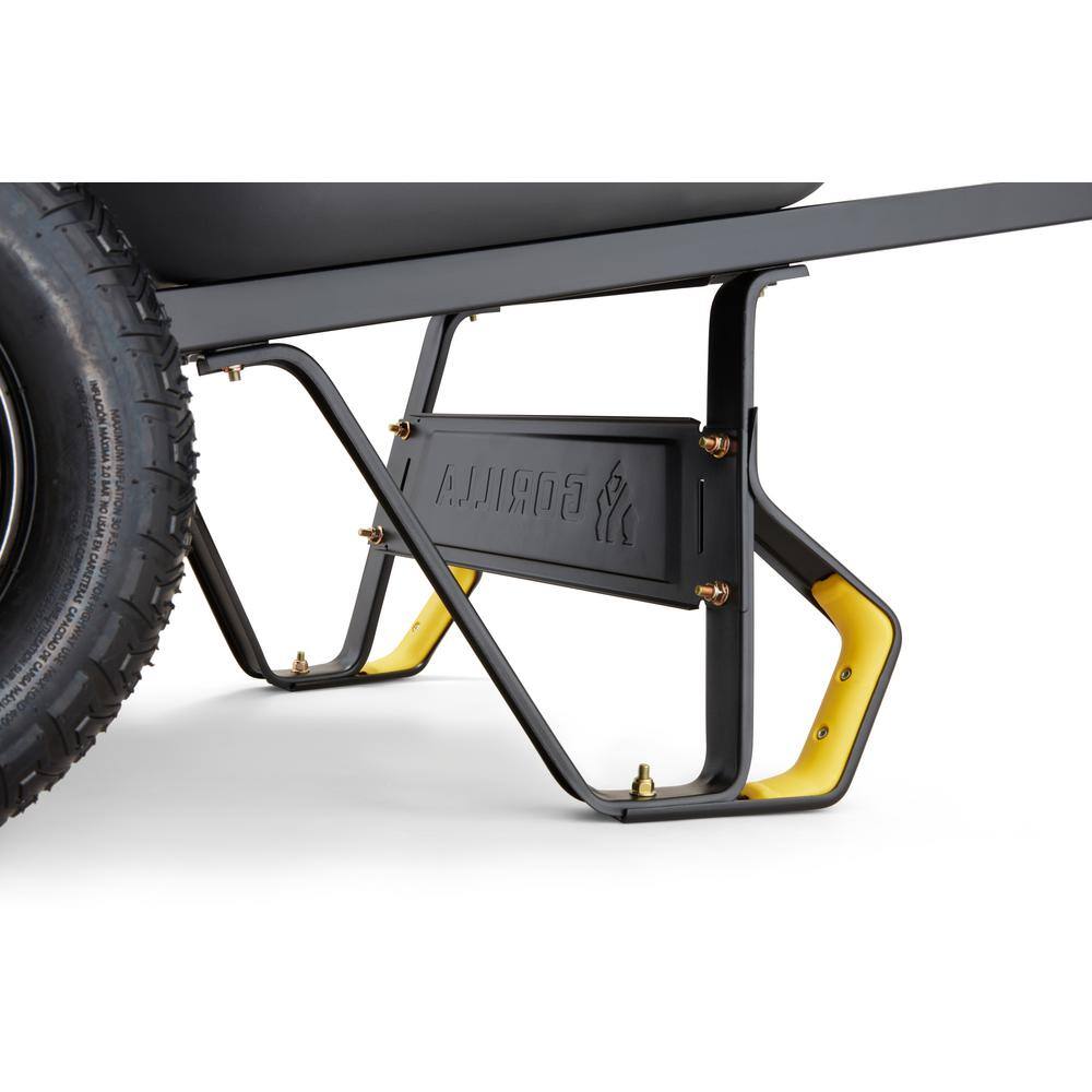 Gorilla 8 cu. ft. Dual-Wheel Wheelbarrow, Pro-Grade Poly Bucket, Steel Handles, Dual 16 in. Pneumatic Wheels, Easy-Dump Design
