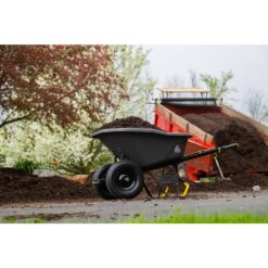 Gorilla 8 cu. ft. Dual-Wheel Wheelbarrow, Pro-Grade Poly Bucket, Steel Handles, Dual 16 in. Pneumatic Wheels, Easy-Dump Design
