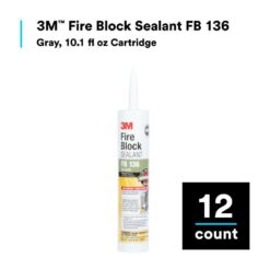 3M 10.1 fl. oz. Gray Fire Block FB 136 Sealant (12-Pack)