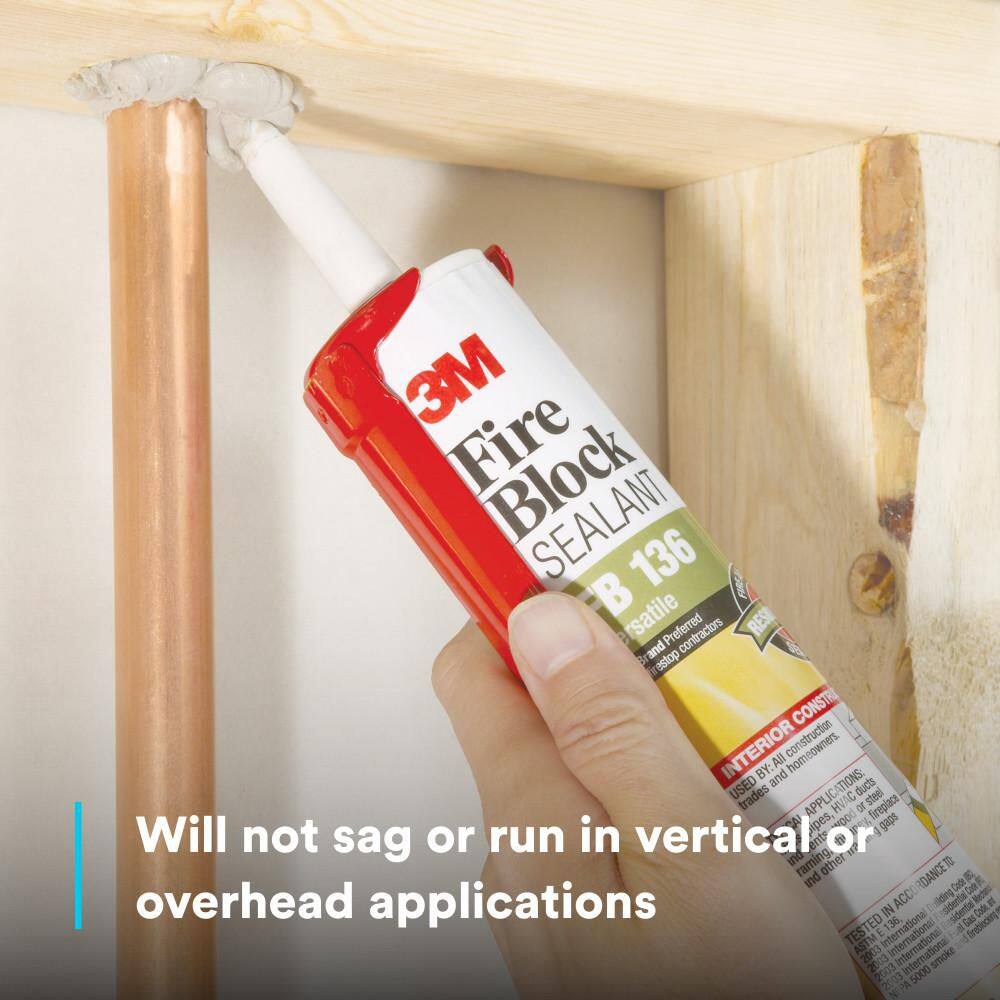 3M 10.1 fl. oz. Gray Fire Block FB 136 Sealant (12-Pack)