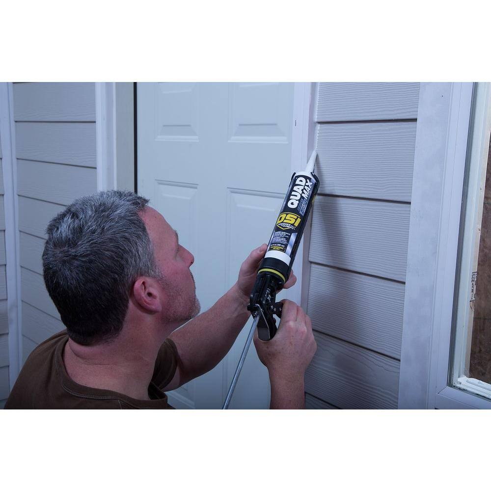 OSI QUAD Max 9.5 fl. oz. Gray #517 Exterior, Window, Door, and Siding Caulk Sealant (12-pack)