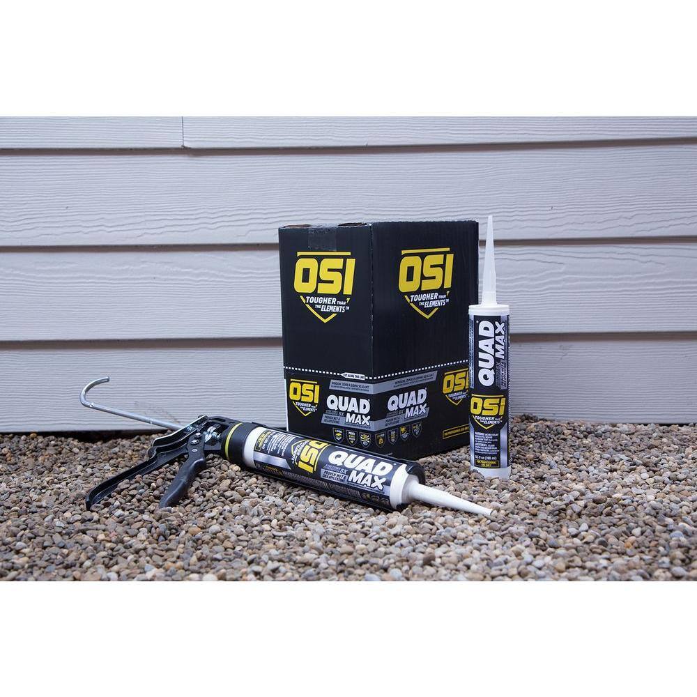 OSI QUAD Max 9.5 fl. oz. Gray #517 Exterior, Window, Door, and Siding Caulk Sealant (12-pack)