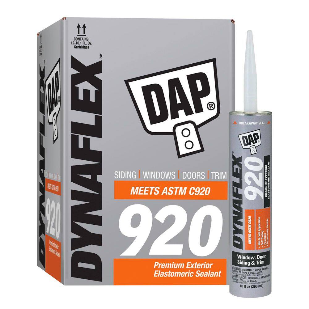 DAP Dynaflex 920 10.1 oz. Gray GY721 Window, Door and Siding Premium Exterior Sealant (12-Pack)