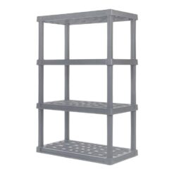 IRIS 4-Tier Large Plastic Garage Storage Shelving Unit, Gray (18 W x 56 H x 36 D)