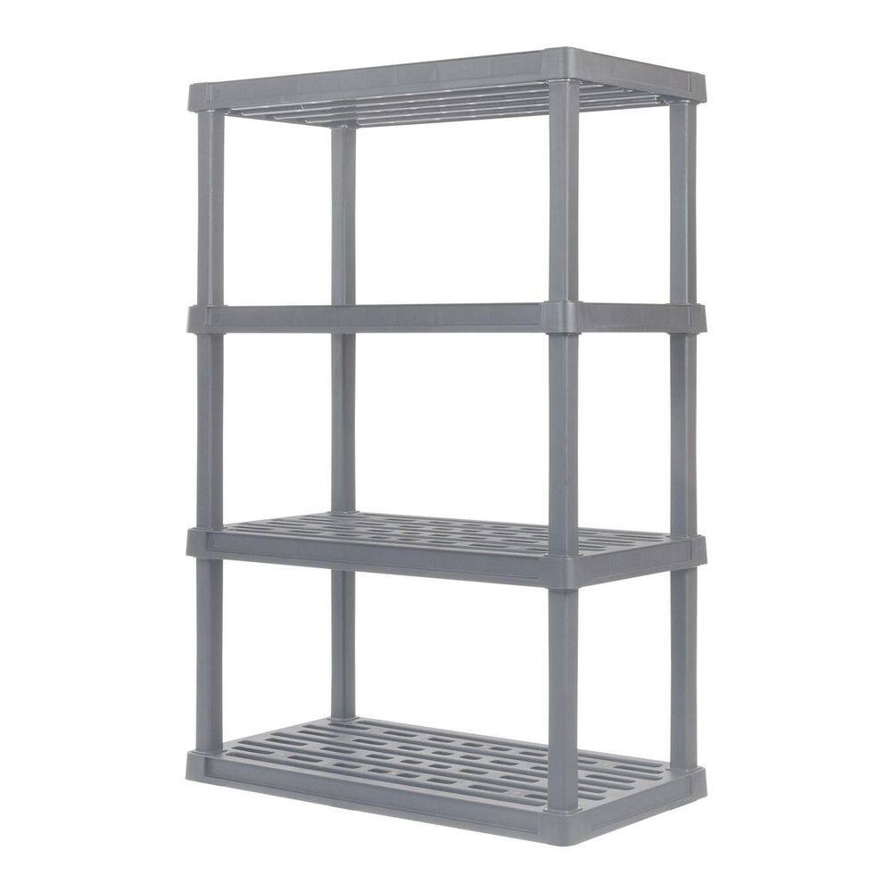 IRIS 4-Tier Large Plastic Garage Storage Shelving Unit, Gray (18 W x 56 H x 36 D)