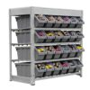 KING'S RACK Gray 4-Tier Botless Bin Storage System Garage Storage Rack (24 Plastic Bins in 4 Tier)