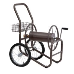 LIBERTY GARDEN 300 ft. Gray Steel 2 Wheel Hose Cart Garden Hose Reel