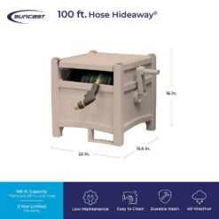 Suncast 100 ft. Hose Hideaway Dove Gray