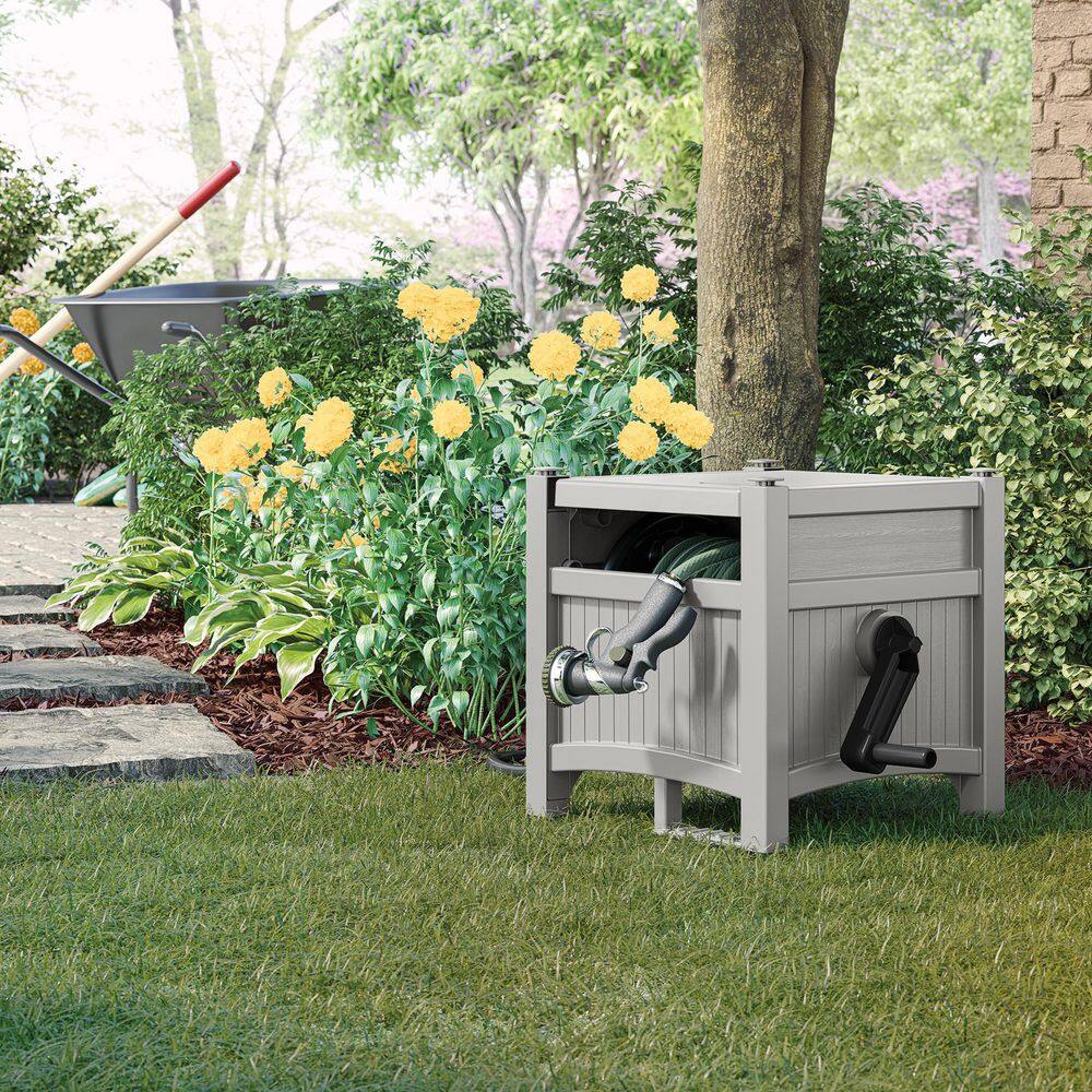 Suncast 100 ft. Hose Hideaway Dove Gray