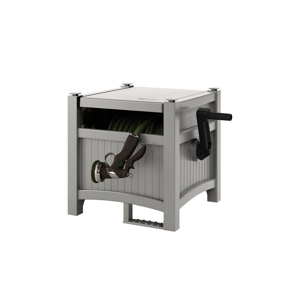 Suncast 100 ft. Hose Hideaway Dove Gray