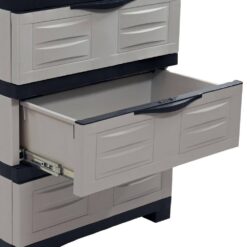 Sunnydaze Heavy-Duty 23.25 in. W x 29.5 in. H x 14 in. D Gray Stackable Pull-Out Polypropylene 3-Drawer Storage Cabinet