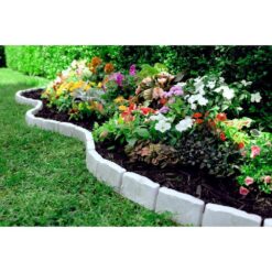 Vigoro Decorative Faux Stone 90 ft. x 2.7 in. Gray Plastic No-Dig Landscape Edging Kit