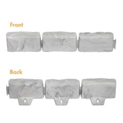 Vigoro Decorative Faux Stone 90 ft. x 2.7 in. Gray Plastic No-Dig Landscape Edging Kit
