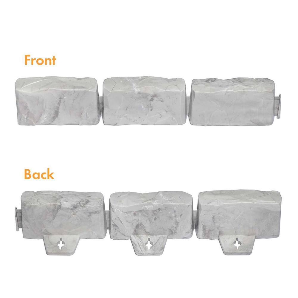 Vigoro Decorative Faux Stone 90 ft. x 2.7 in. Gray Plastic No-Dig Landscape Edging Kit