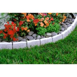 Vigoro Decorative Faux Stone 90 ft. x 2.7 in. Gray Plastic No-Dig Landscape Edging Kit