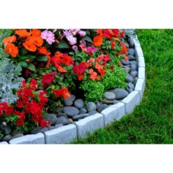 Vigoro Decorative Faux Stone 90 ft. x 2.7 in. Gray Plastic No-Dig Landscape Edging Kit