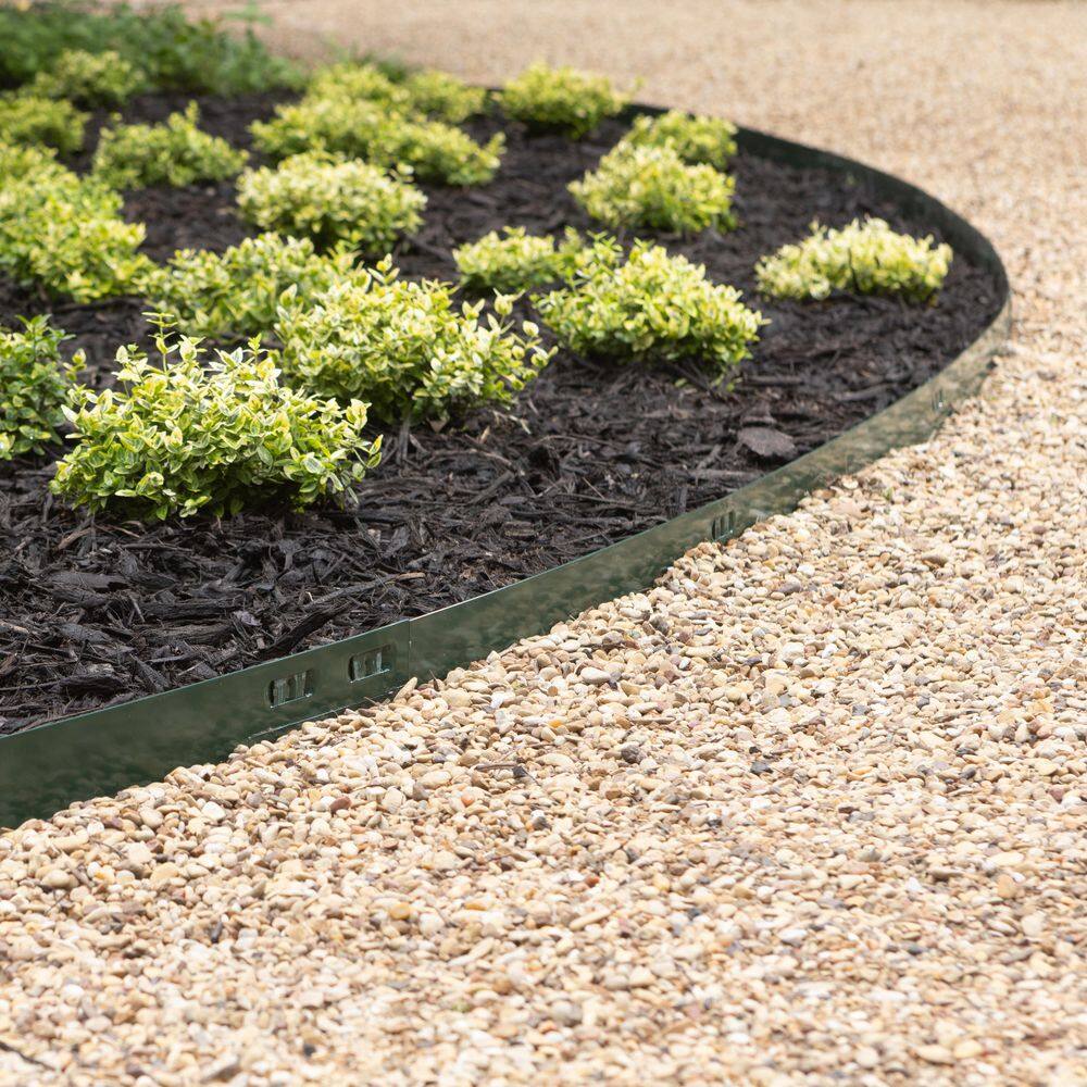 Colmet 8 ft. x 14-Gauge x 4 in. Green Steel Landscape Edging (5-Pack)