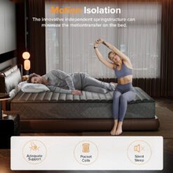 Babo Care King Medium Hybrid Memory Foam 10 in. Breathable and Cooling Motion Isolation Mattress with CertiPUR-US and OEKO-TEX