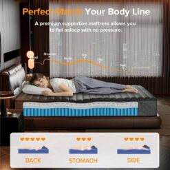 Babo Care King Medium Hybrid Memory Foam 10 in. Breathable and Cooling Motion Isolation Mattress with CertiPUR-US and OEKO-TEX