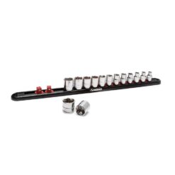 Husky 3/8 in. Drive SAE and Metric Socket and Bit Set with Ratchet and Rails (59-Piece)