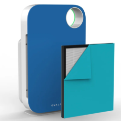 OVAL AIR 3-Stage H13 True HEPA 5-in-1 Air Purifier reduces Allergies, Asthma, Pets, Odor, Smoke, Santorini Hills Blue