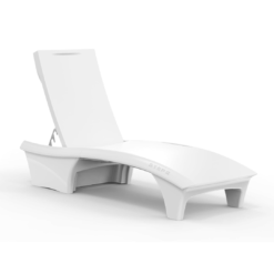 Step2 Vero Adjustable Back in-Pool Lounger with Storage, Pool Chair, Weighted, White