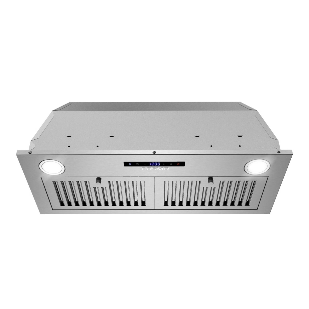 Cosmo 30 in. Lumin Collection Ducted Insert Range Hood, Touch Controls, LED Lights, Permanent Filters, Stainless Steel