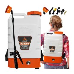 PetraTools 3 Gallon Battery Powered Backpack Sprayer in Lawn and Garden - HD3000 - Electric Sprayer w/ 6 Spray Nozzles & 80PSI (3 Gallon)