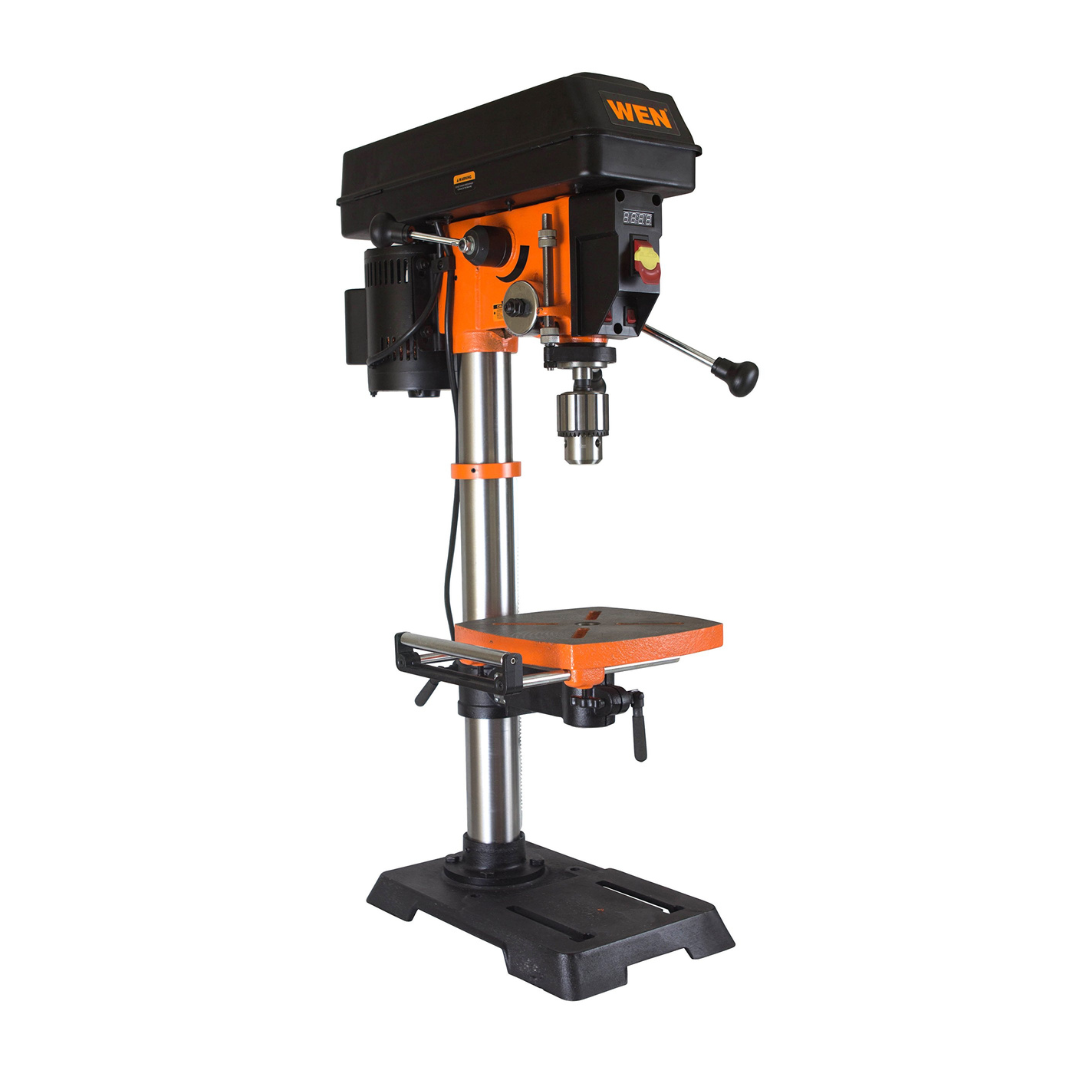 WEN 12-Inch Benchtop Drill Press, 6.2-Amp Variable Speed Motor with Cast Iron Construction, Laser and LED Work Light (DP1263V)