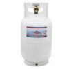 Flame King YSN10LB 10LB Steel Propane Tank Cylinder with Type 1 Overflow Protection Device Valve, for Camping, Fire Pits, Heaters, Grills, Overlanding, White
