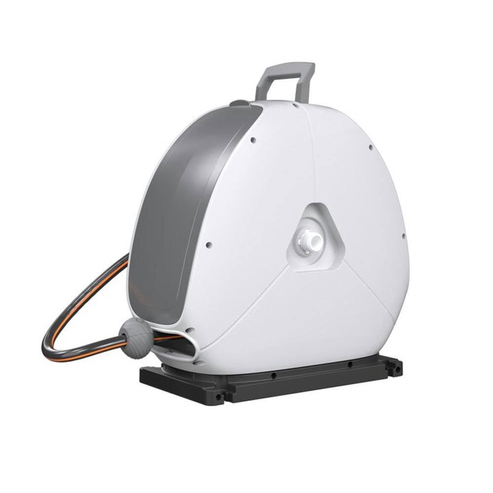 Giraffe Tools Ground-Mounted Retractable Hose Reel-1/2 in.-82 ft. Light Grey