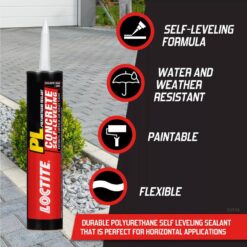 Loctite PL Self-Leveling Concrete 28 oz. Polyurethane Sealant Grey Cartridge (12-Pack)