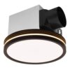 Akicon Bathroom Exhaust Fan with Light, Dimmable 3CCT LED Light with Night Light, 80 CFM, 2-Sones, Round, Black