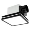Akicon Bathroom Exhaust Fan with Light, Dimmable 3CCT LED Light with Night Light, 80 CFM, 2-Sones, Square, Black