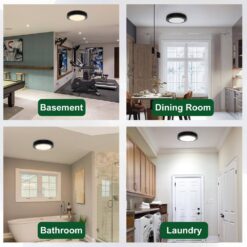 Akicon Bathroom Exhaust Fan with Light, 80 CFM 2-Sones, 15-Watt Dimmable 3000K/4000K/5500K 3CCT LED Light (Matte black)