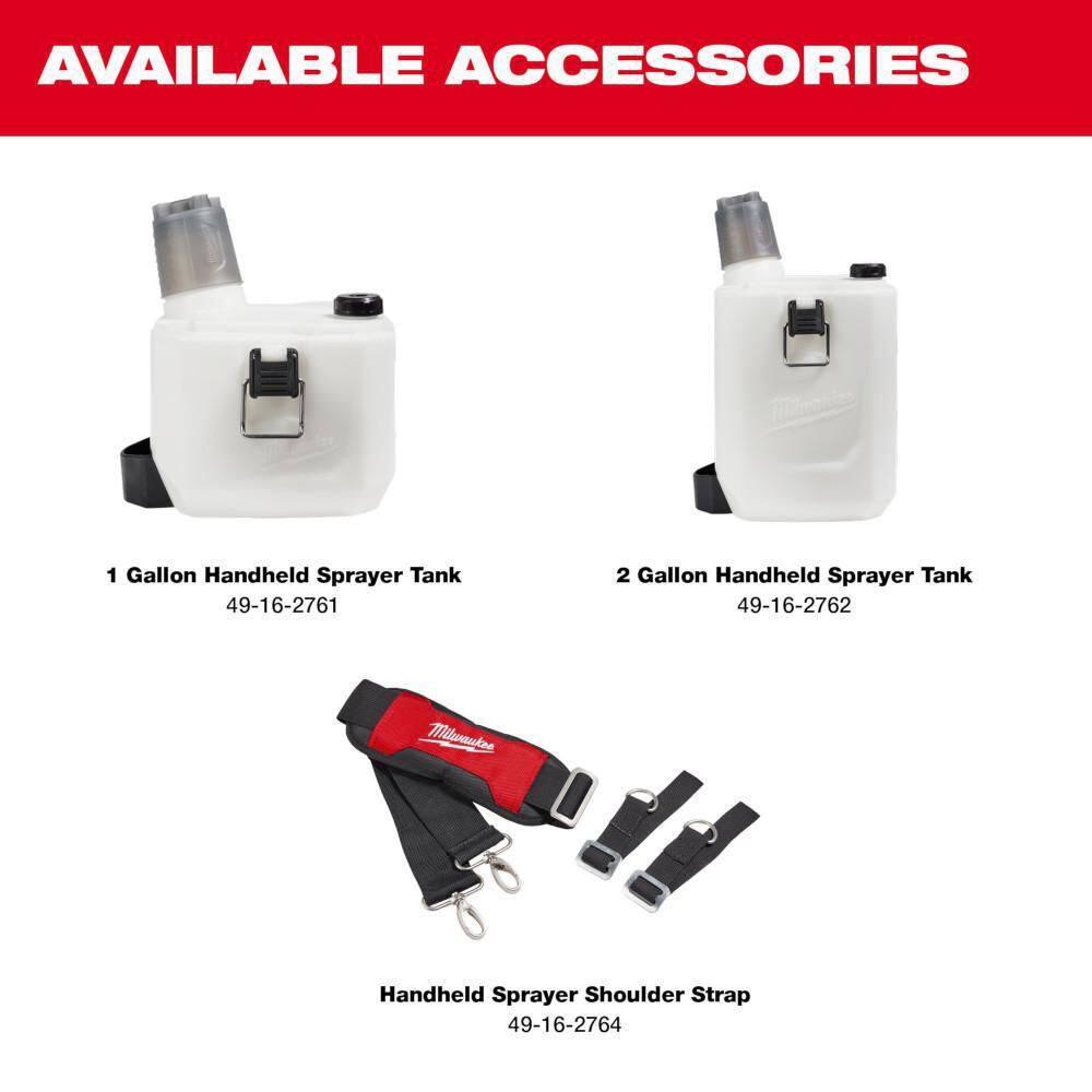 Milwaukee M12 12-Volt 1 Gal. Lithium-Ion Cordless Handheld Sprayer Kit with 2.0 Ah Battery, Charger, Extra 1 Gal. Tank