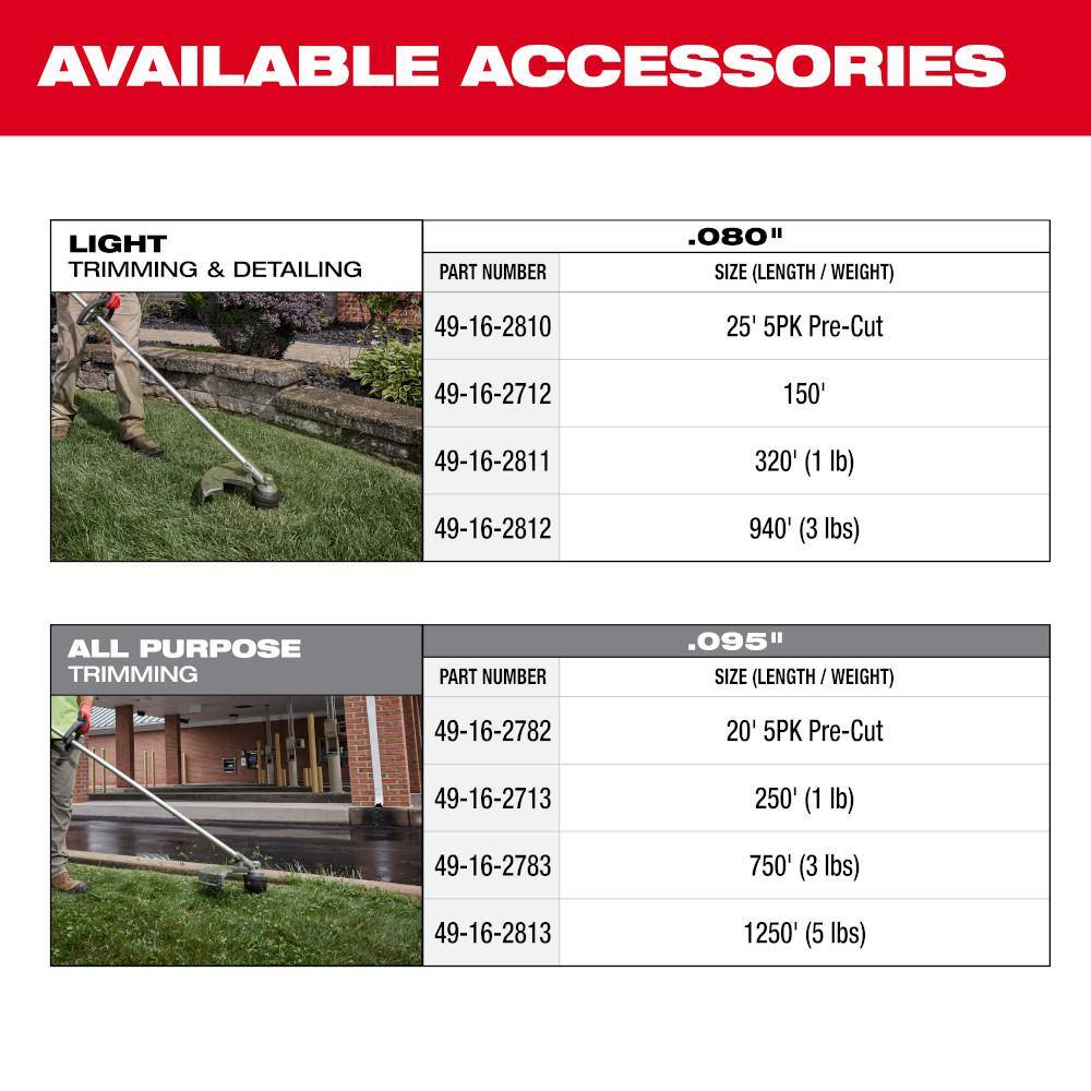 Milwaukee M18 FUEL 18V 16 in. Brushless Cordless QUIK-LOK String Trimmer 8.0 Ah FORGE Kit w/ Articulating Hedge Trimmer Attachment