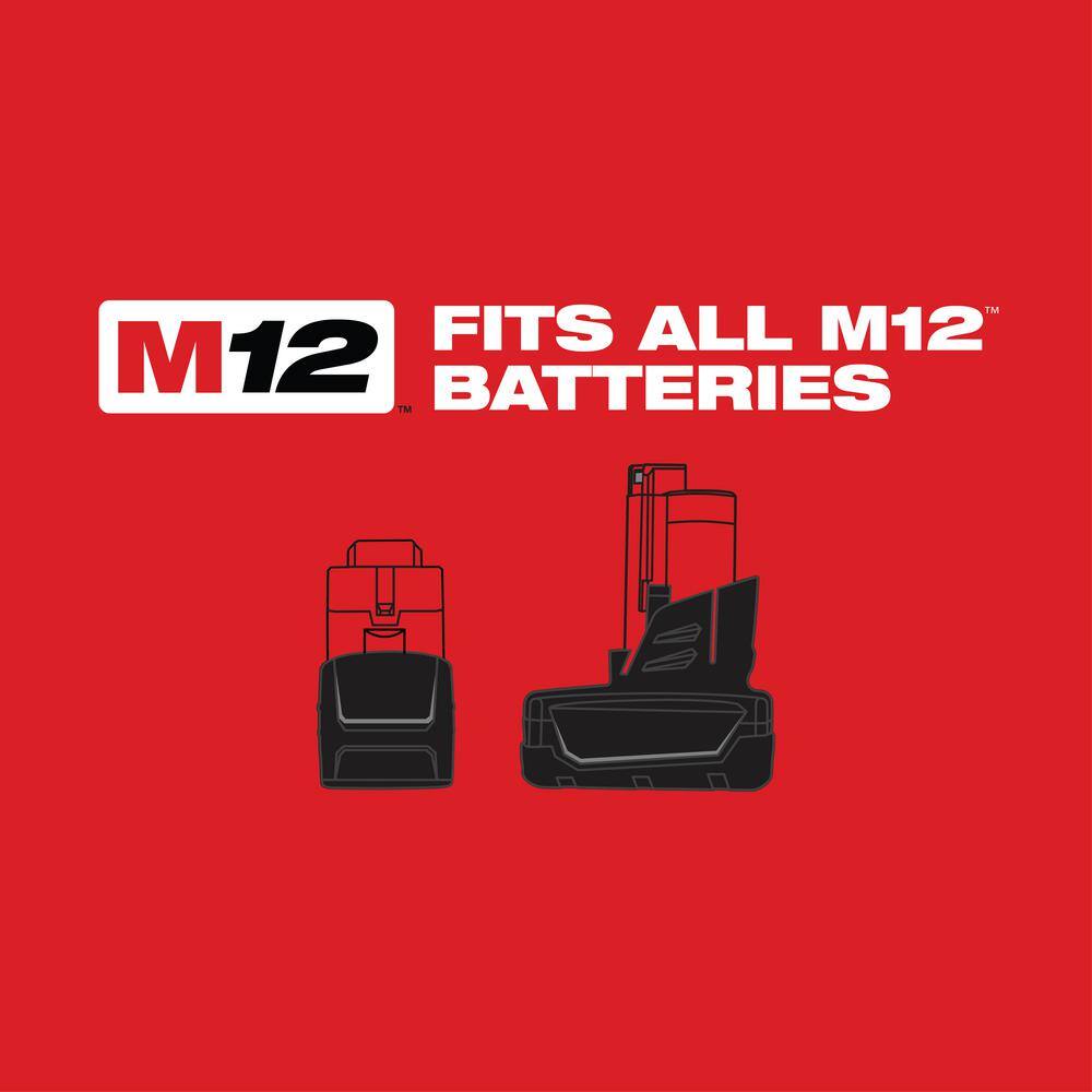 Milwaukee M12 FUEL 12V Lithium-Ion Brushless Cordless 1/2 in. Right Angle Impact Wrench Kit with Two 2.0 Ah Batteries & Inflator
