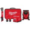 Milwaukee M12 FUEL 12V Lithium-Ion Brushless Cordless 1/2 in. Right Angle Impact Wrench Kit with Two 2.0 Ah Batteries & Inflator