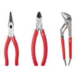 Milwaukee Pliers Kit with Screwdriver Set, 25 ft. Compact Tape Measure and FASTBACK Folding Utility Knife (10-Piece)