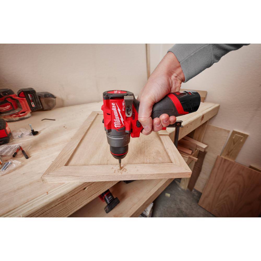 Milwaukee M12 FUEL 12-Volt Lithium-Ion Brushless Cordless Hammer Drill and Impact Driver Combo Kit with Compact Spot Blower