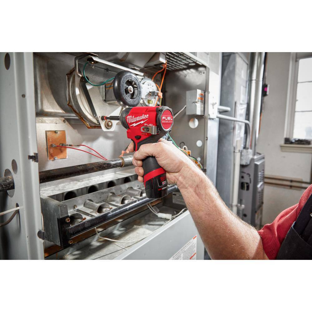 Milwaukee M12 FUEL 12-Volt Li-Ion Brushless Cordless Hammer Drill and Impact Driver Combo Kit (2-Tool) with M12 Multi-Tool